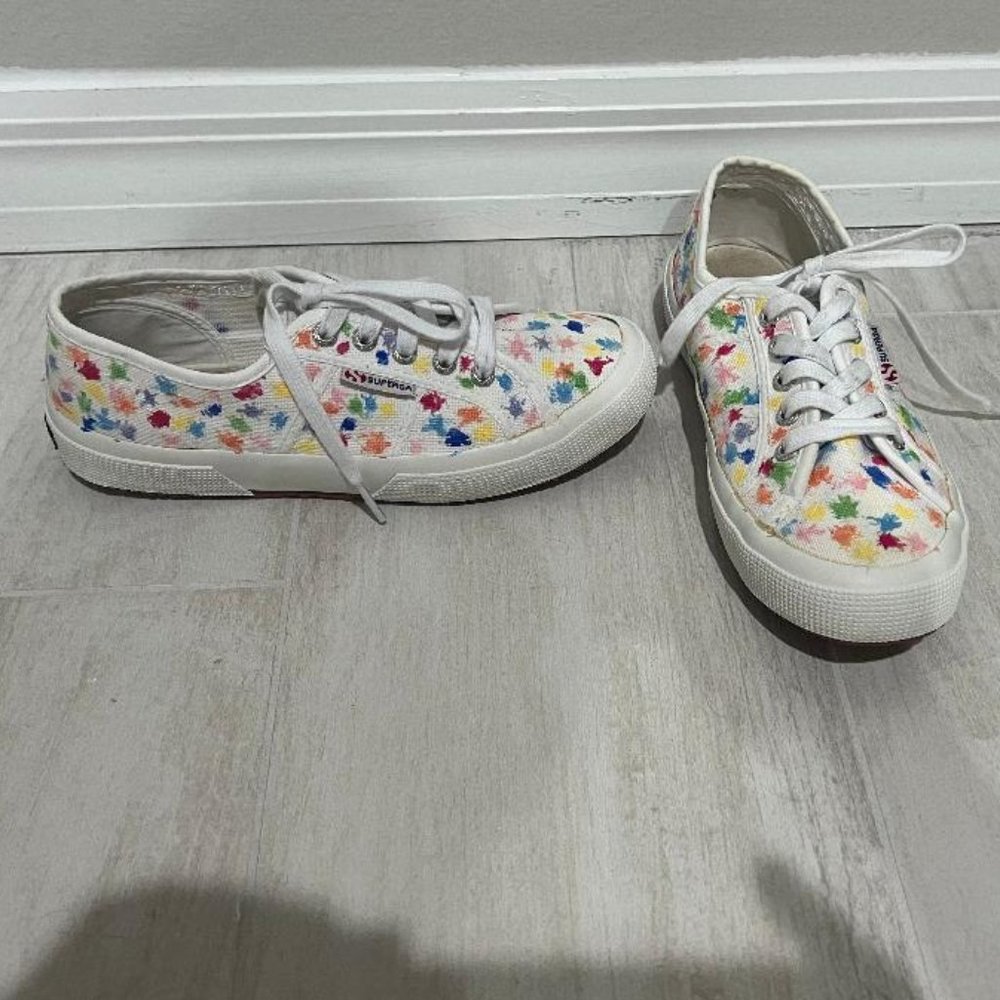 SUPERGA White Paint Splash Sneakers EUR 37.5 ~ US 7